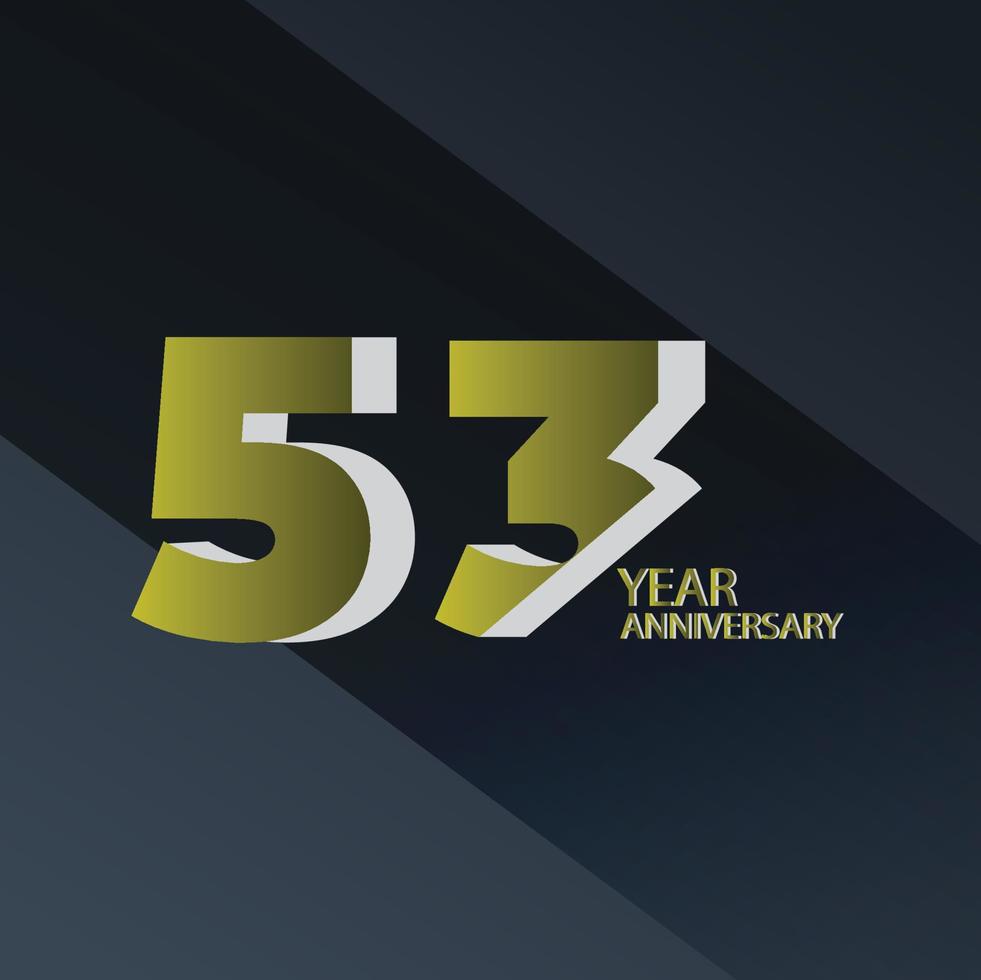 53 th anniversary event party. Vector illustration. numbers template for Celebrating.