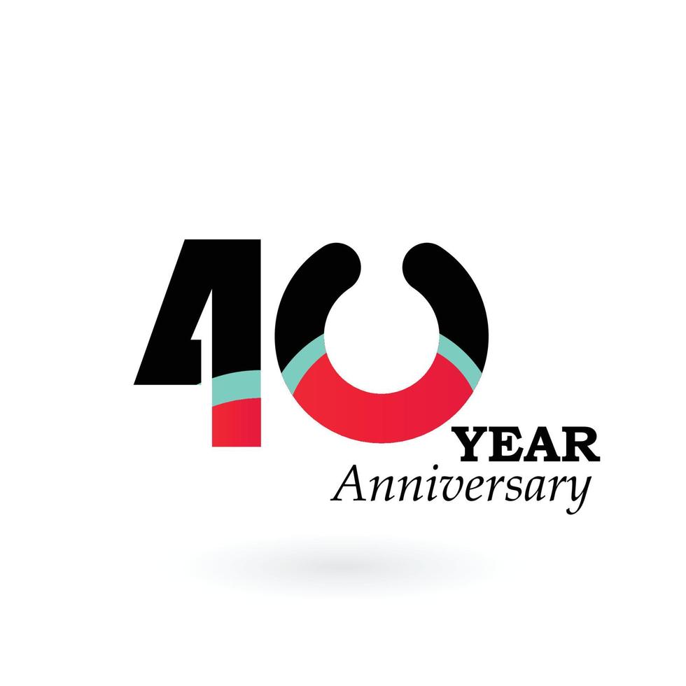 40 Year Anniversary Elegant Vector Template Design Illustration