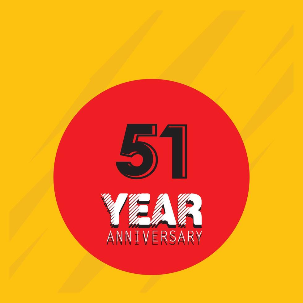 51 th anniversary event party. Vector illustration. numbers template for Celebrating.