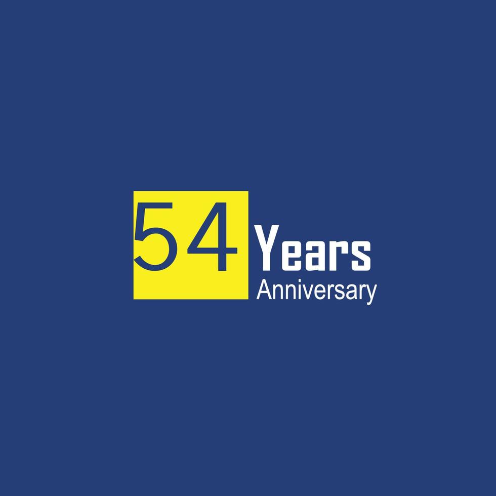 54 th anniversary event party. Vector illustration. numbers template for Celebrating.