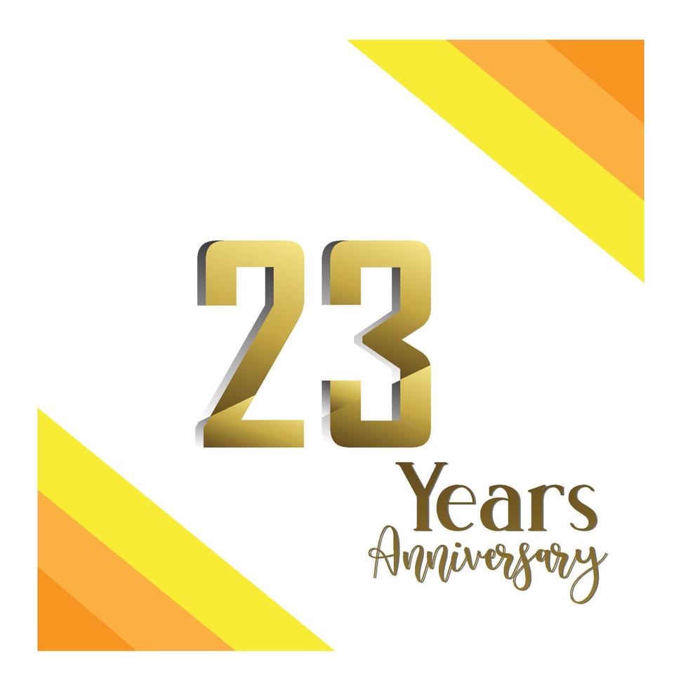 23 th anniversary event party. Vector illustration. numbers template for Celebrating.