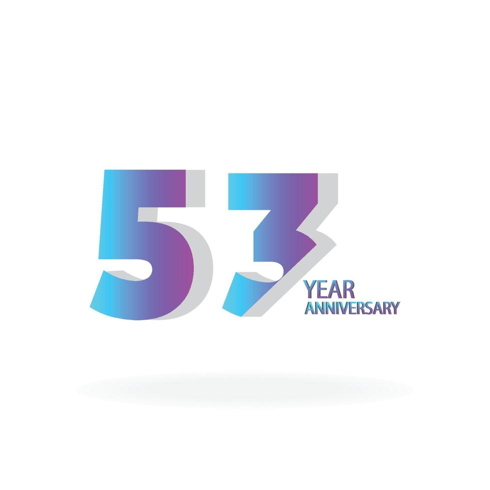 53 th anniversary event party. Vector illustration. numbers template for Celebrating.