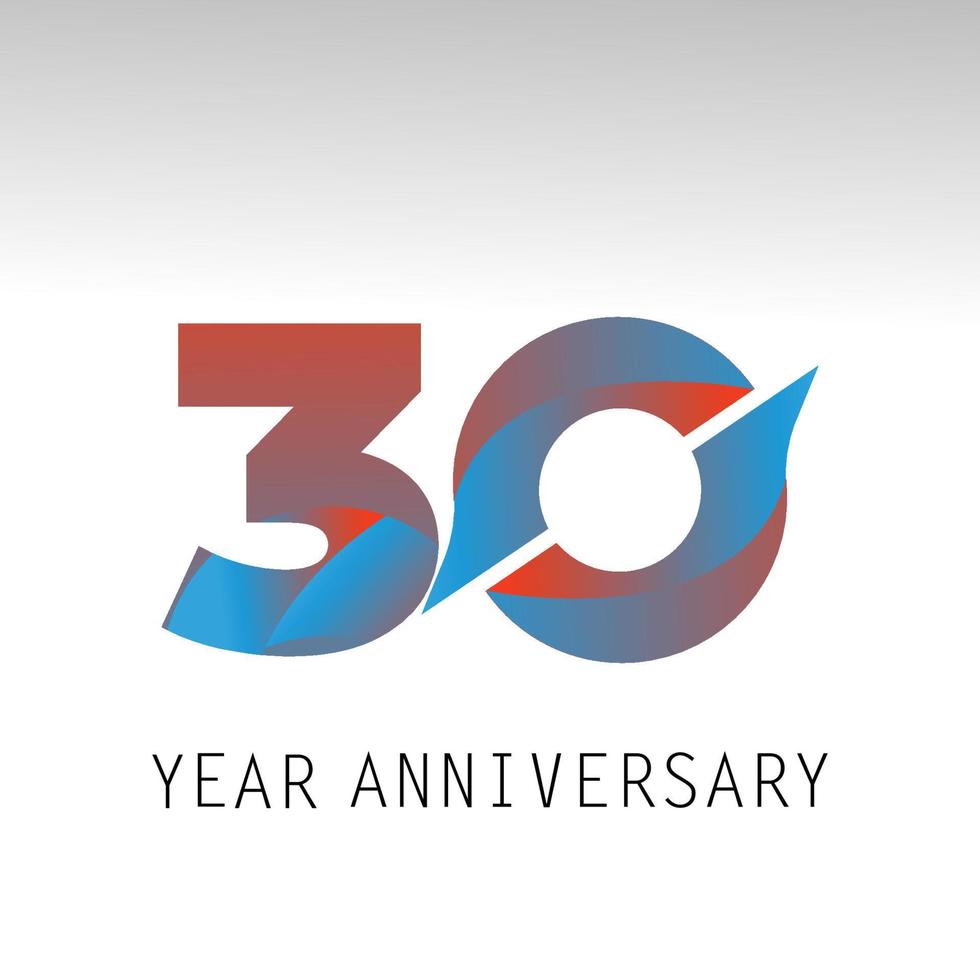 30 Year Anniversary Elegant Vector Template Design Illustration
