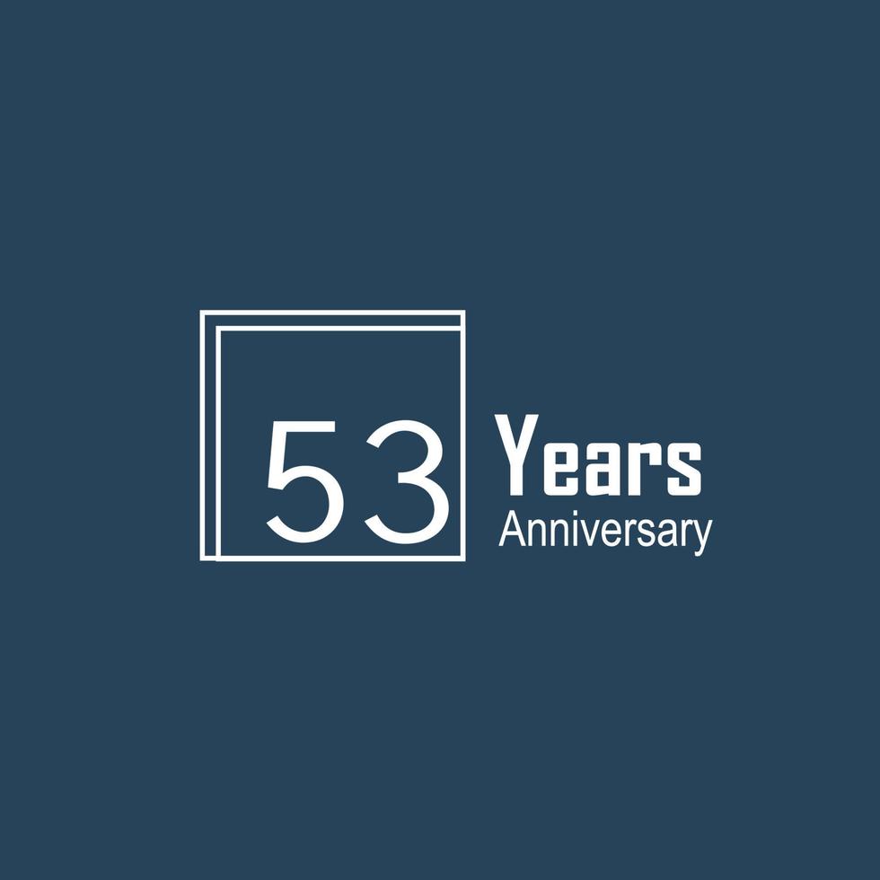 53 th anniversary event party. Vector illustration. numbers template for Celebrating.