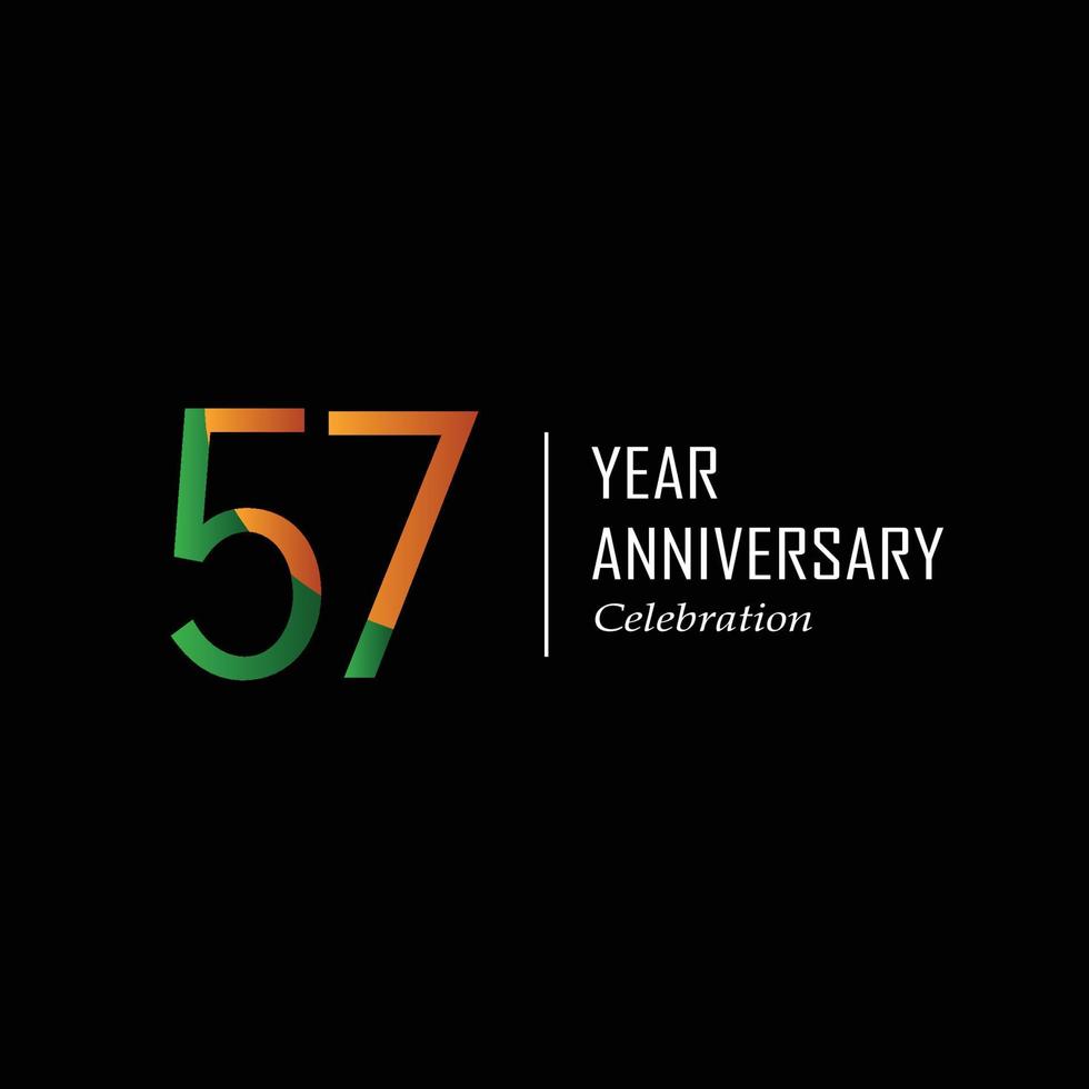 57 th anniversary event party. Vector illustration. numbers template for Celebrating.