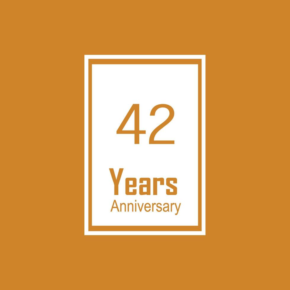 42 th anniversary event party. Vector illustration. numbers template for Celebrating.