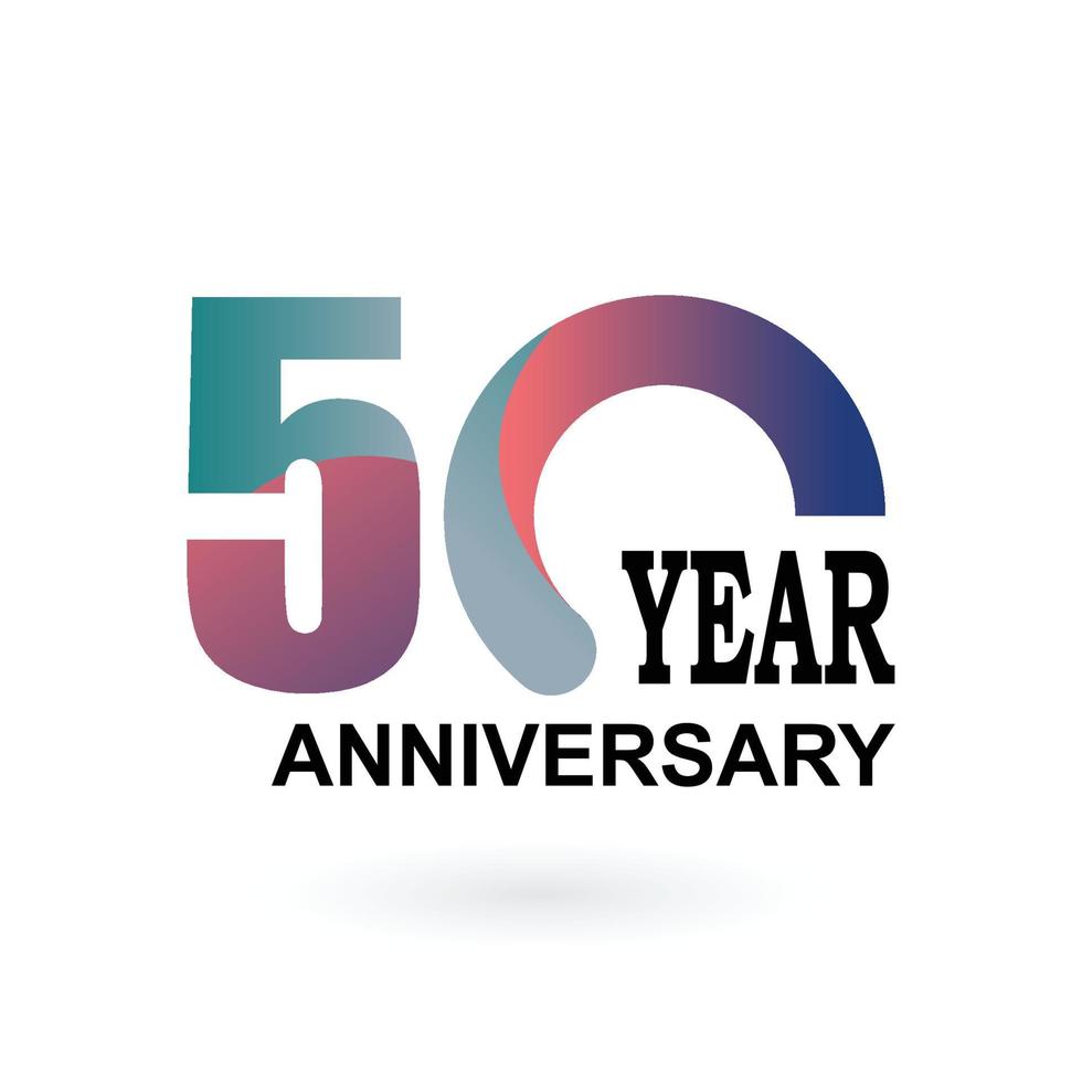 50 Year Anniversary Elegant Vector Template Design Illustration