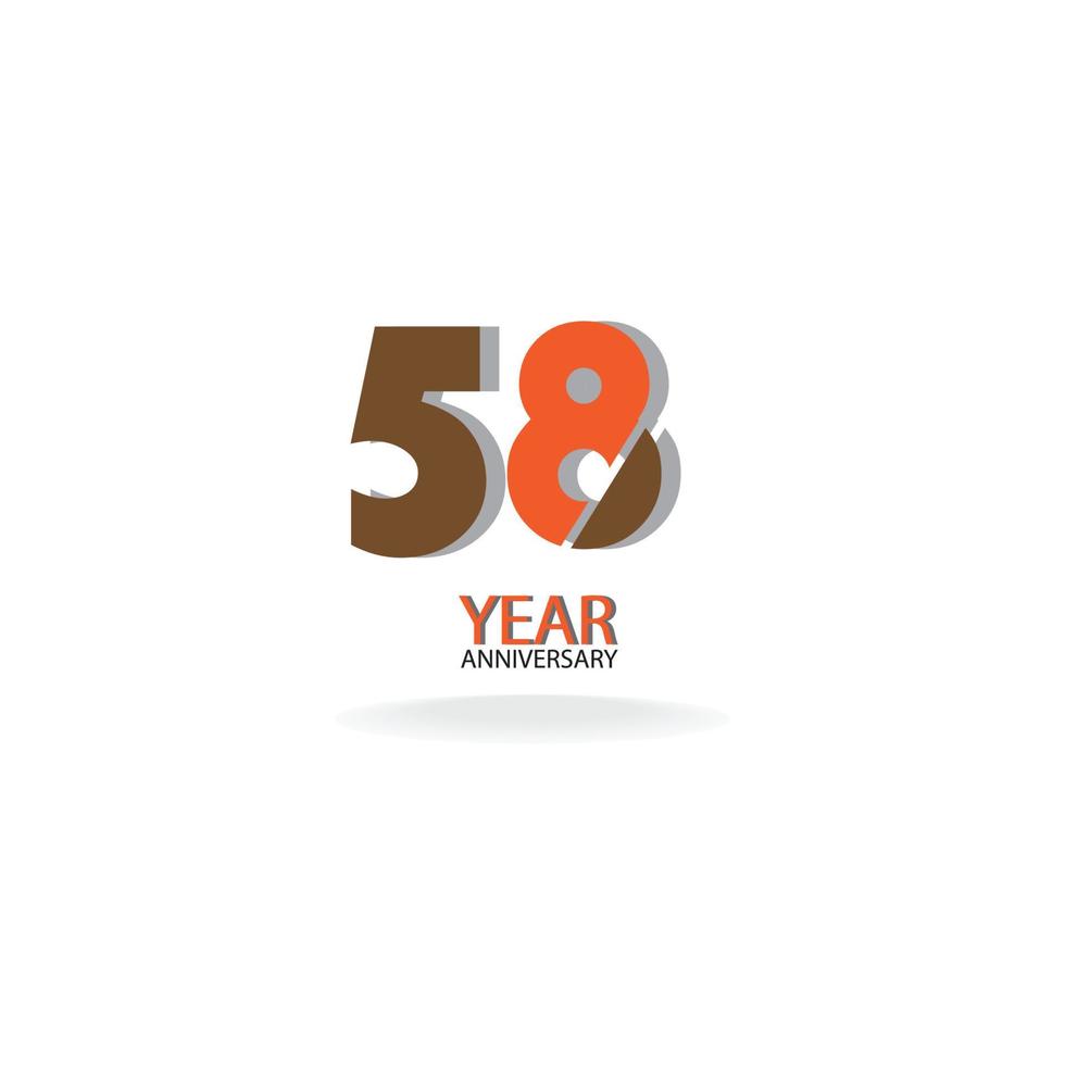 58 th anniversary event party. Vector illustration. numbers template for Celebrating.