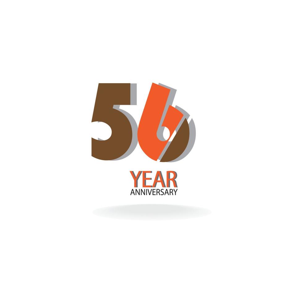 56 th anniversary event party. Vector illustration. numbers template for Celebrating.