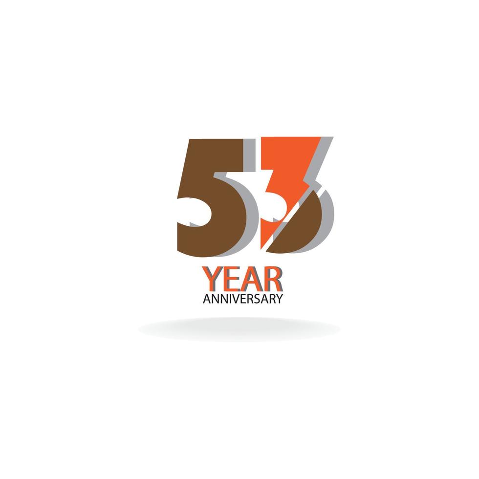 53 th anniversary event party. Vector illustration. numbers template for Celebrating.