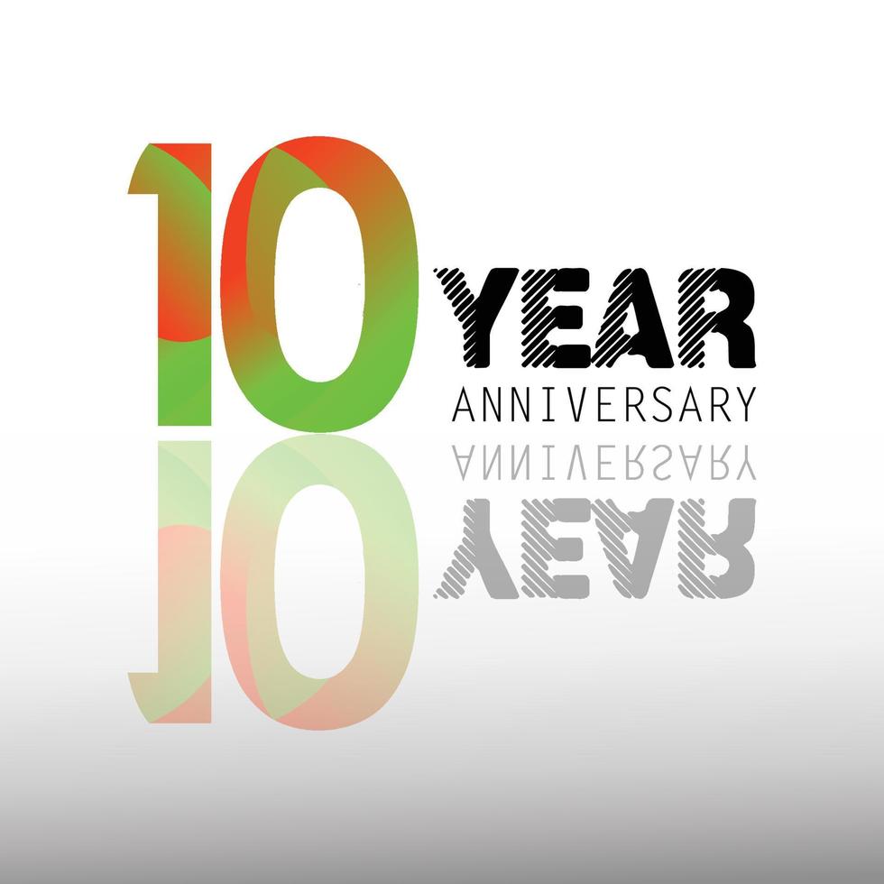 10  Year Anniversary Vector Template Design Illustration