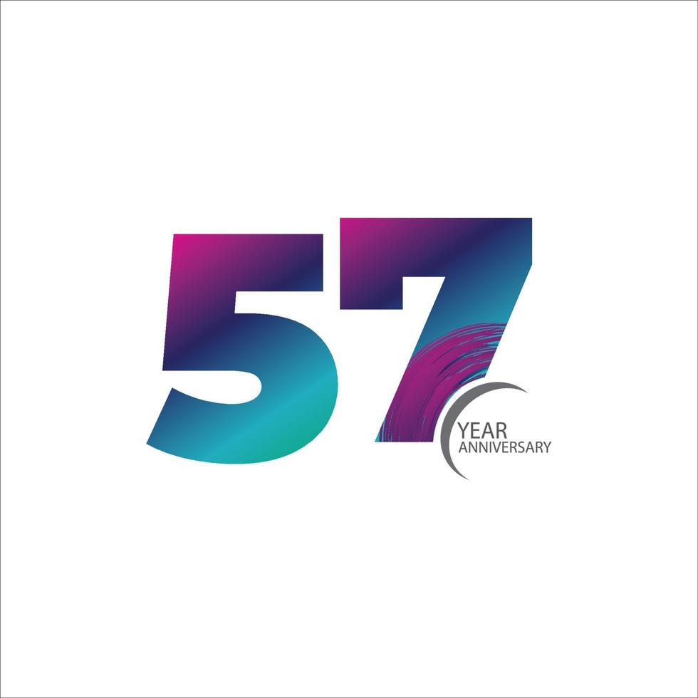 57 th anniversary event party. Vector illustration. numbers template for Celebrating.