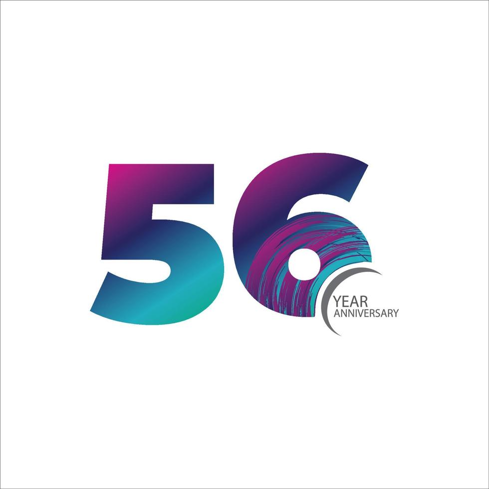 56 th anniversary event party. Vector illustration. numbers template for Celebrating.