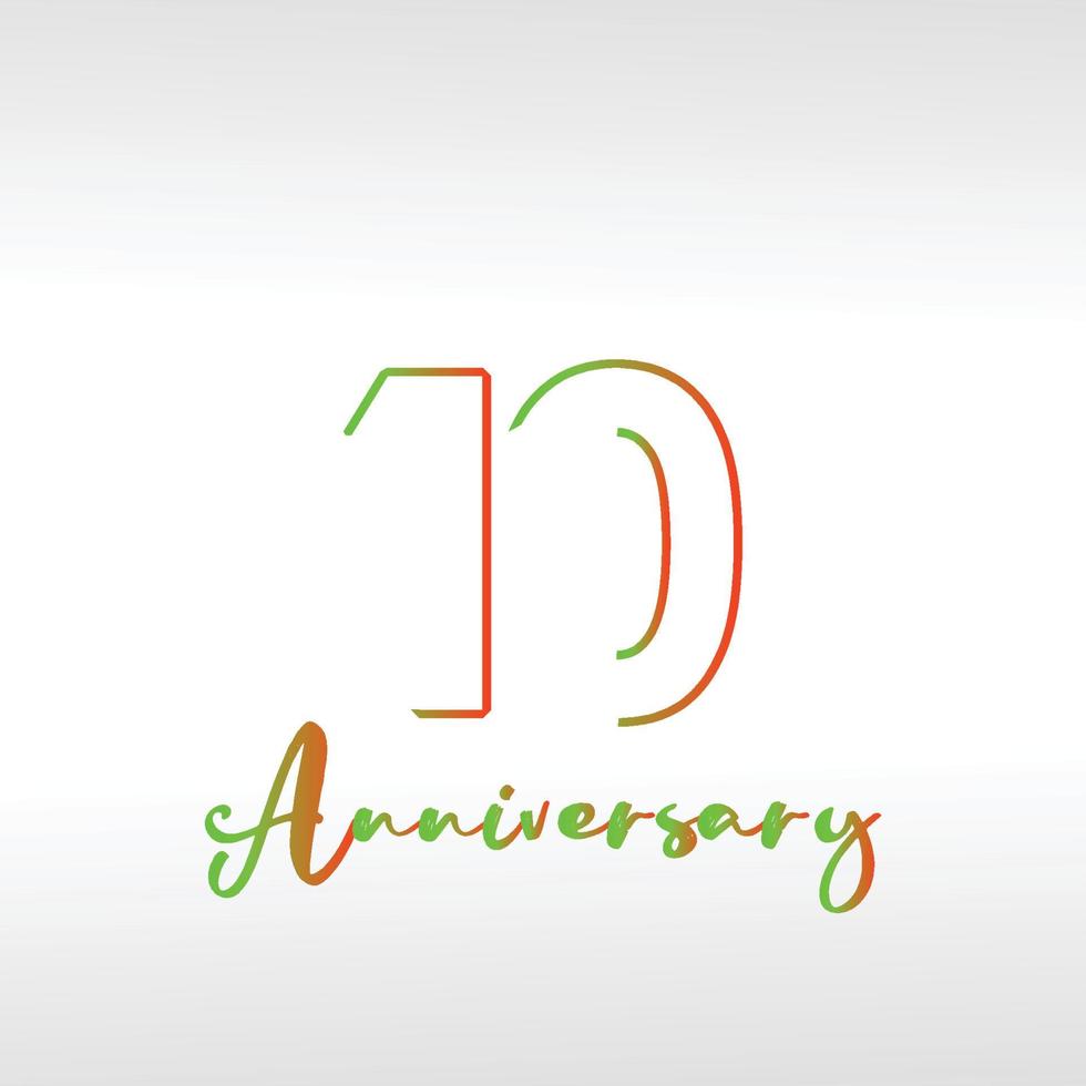 10  Year Anniversary Vector Template Design Illustration