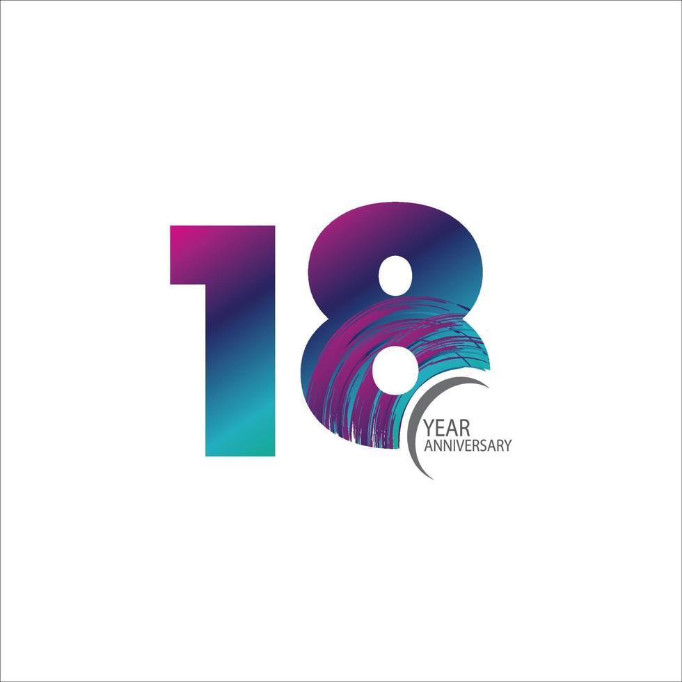 18th anniversary event party. Vector illustration. numbers template for Celebrating.