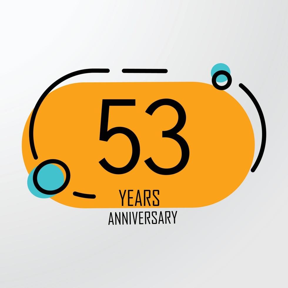 Fiesta del evento del 53º aniversario. ilustración vectorial. plantilla de números para celebrar. vector