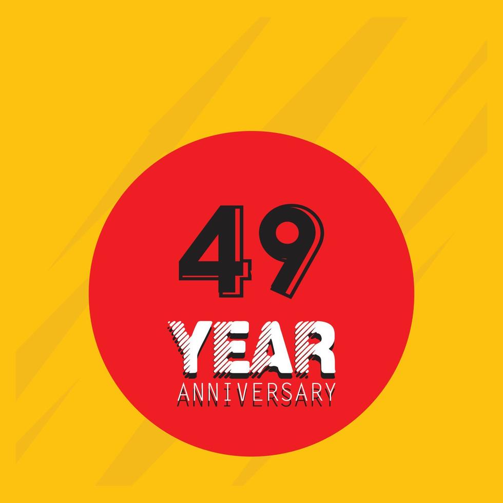 Fiesta del evento del 49º aniversario. ilustración vectorial. plantilla de números para celebrar. vector