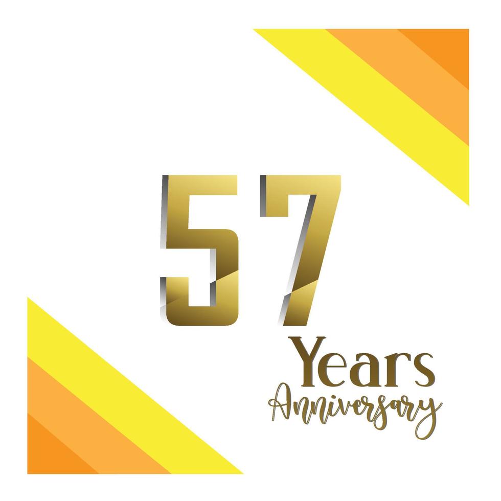 57 th anniversary event party. Vector illustration. numbers template for Celebrating.