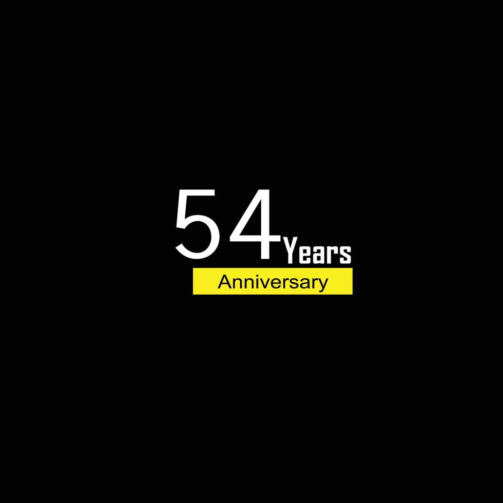 54 th anniversary event party. Vector illustration. numbers template for Celebrating.