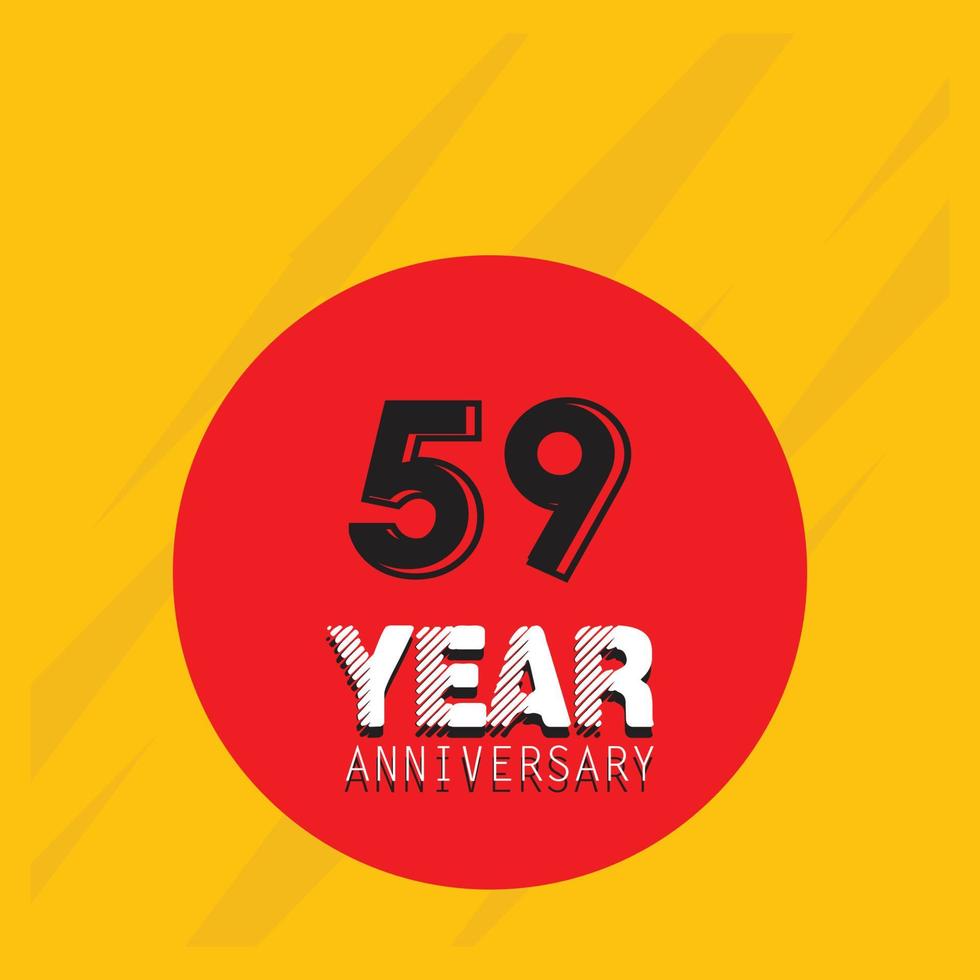 59 th anniversary event party. Vector illustration. numbers template for Celebrating.
