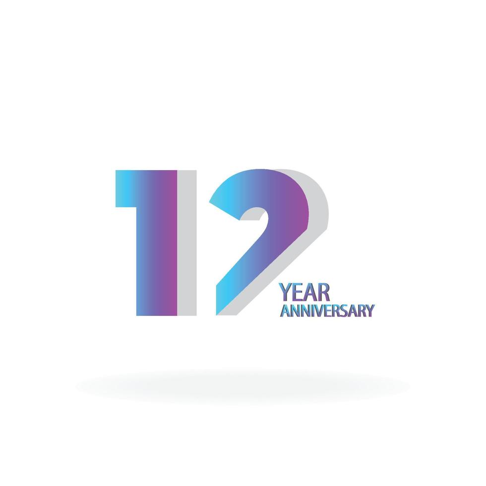 12th anniversary event party. Vector illustration. numbers template for Celebrating.