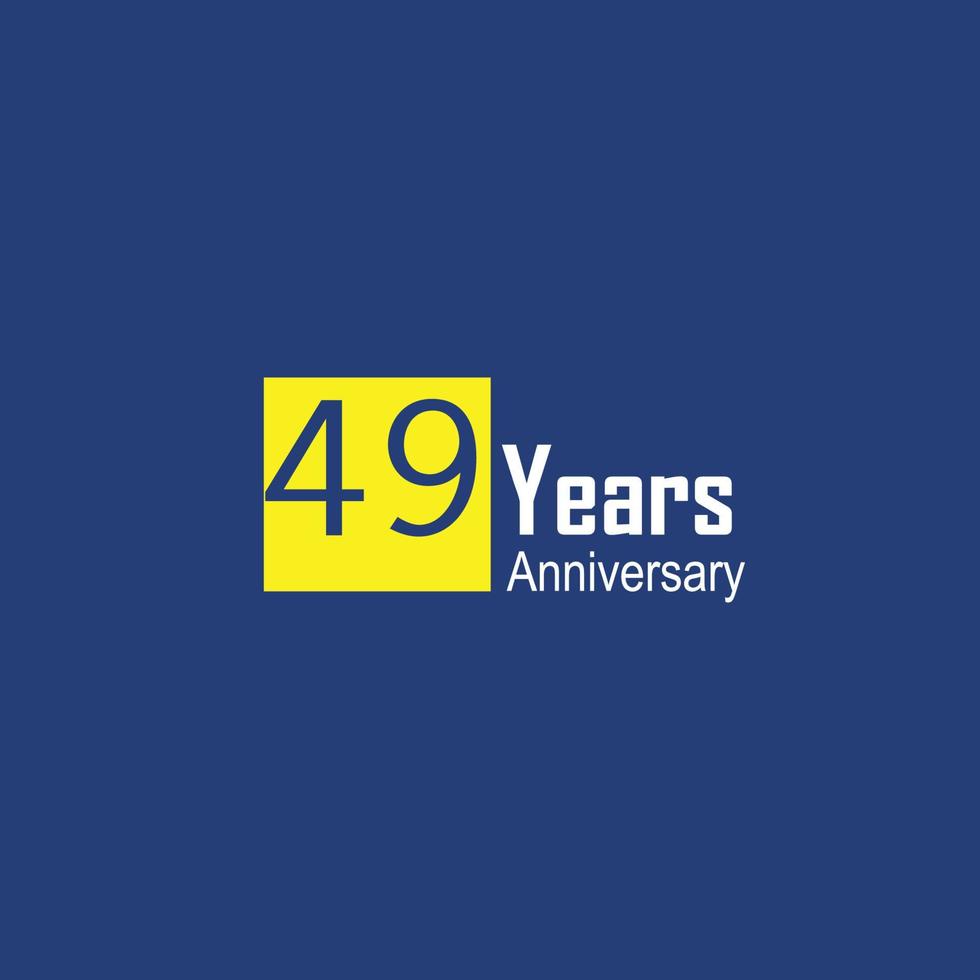 49 th anniversary event party. Vector illustration. numbers template for Celebrating.