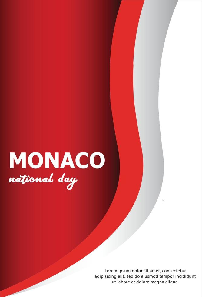 Happy independence day of Monaco . template, background. Vector illustration