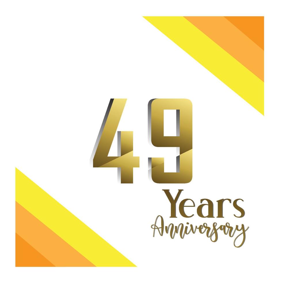 49 th anniversary event party. Vector illustration. numbers template for Celebrating.