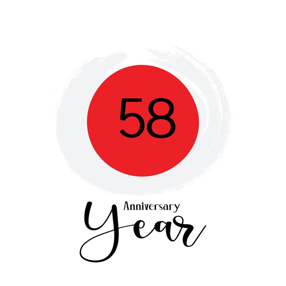 58 th anniversary event party. Vector illustration. numbers template for Celebrating.