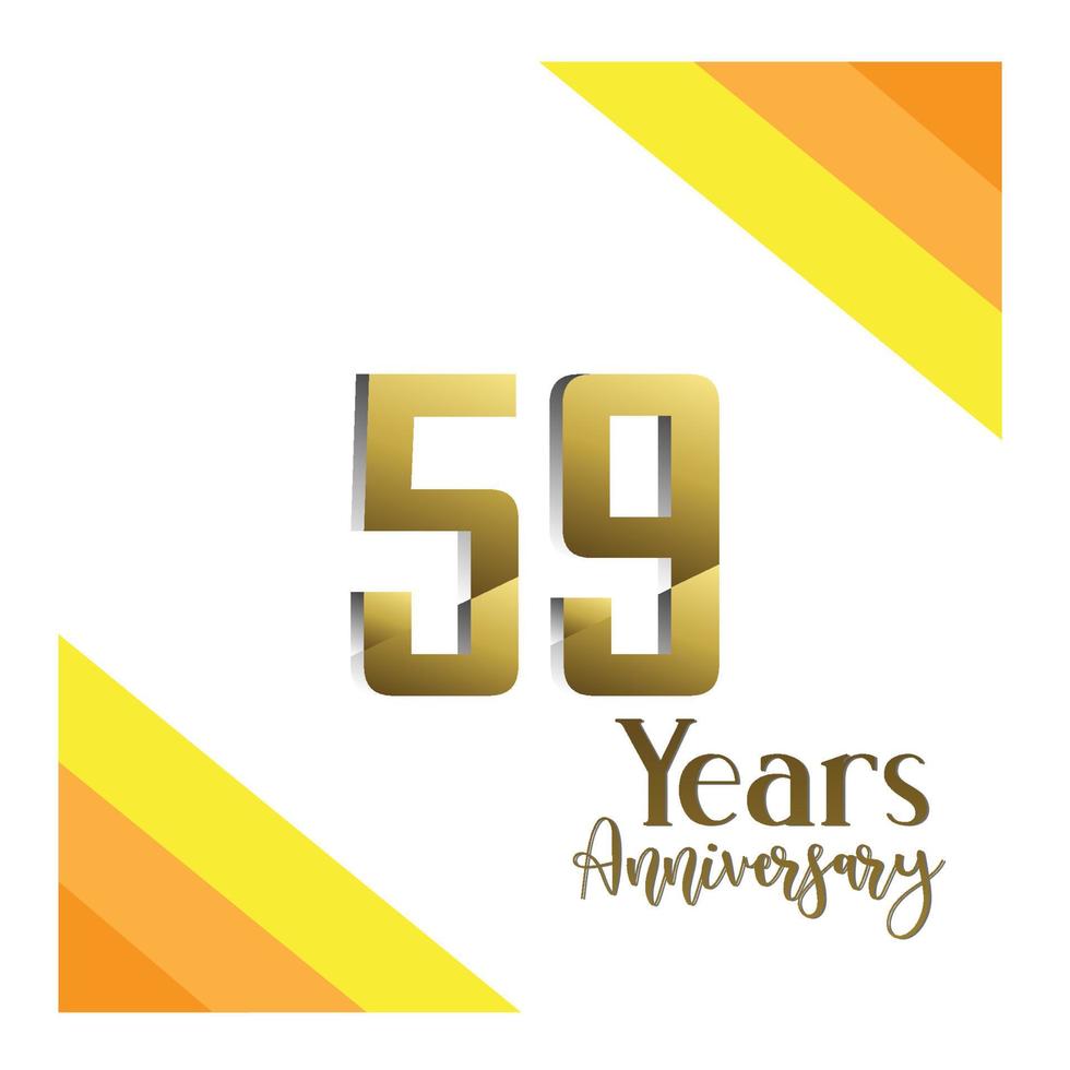 59 th anniversary event party. Vector illustration. numbers template for Celebrating.