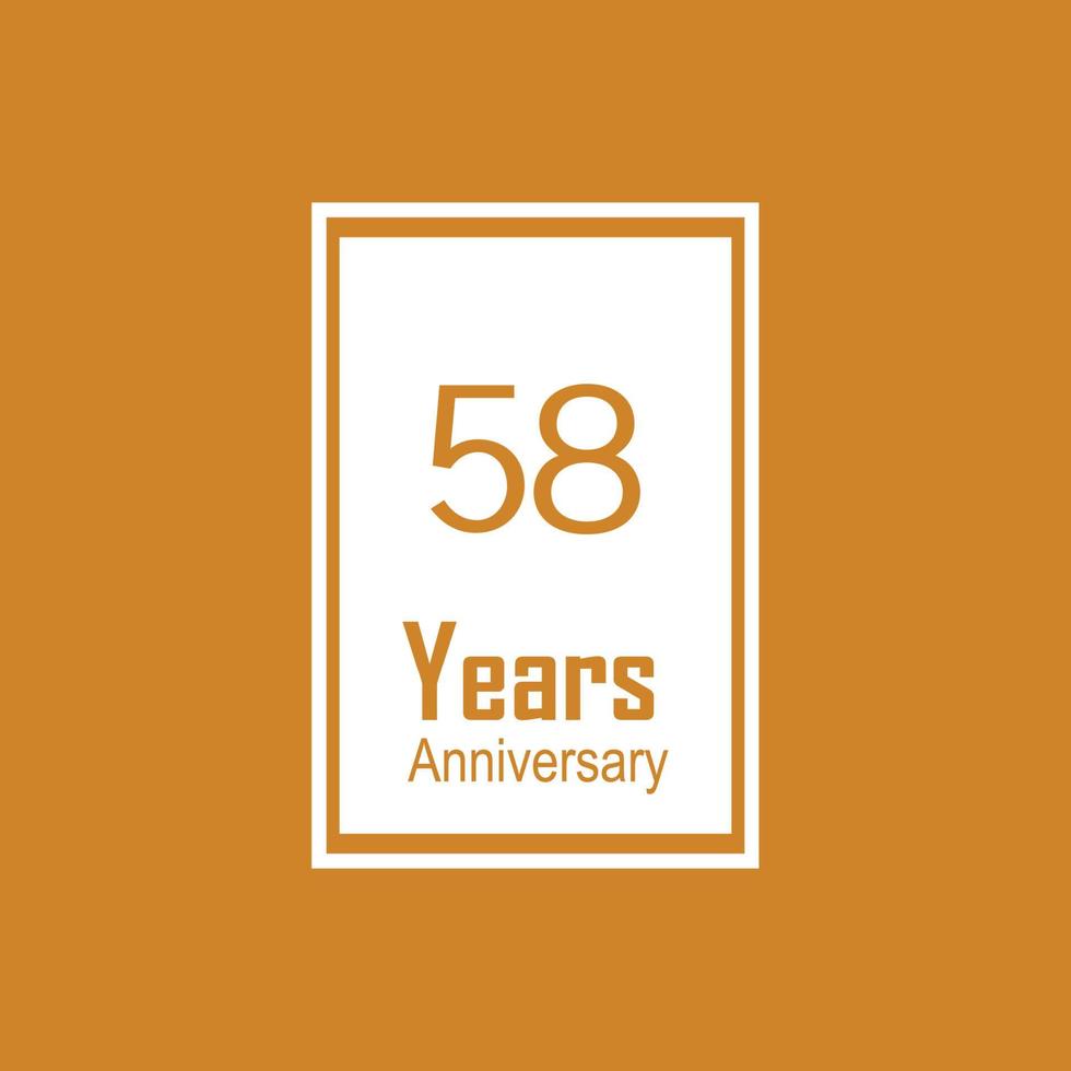 58 th anniversary event party. Vector illustration. numbers template for Celebrating.