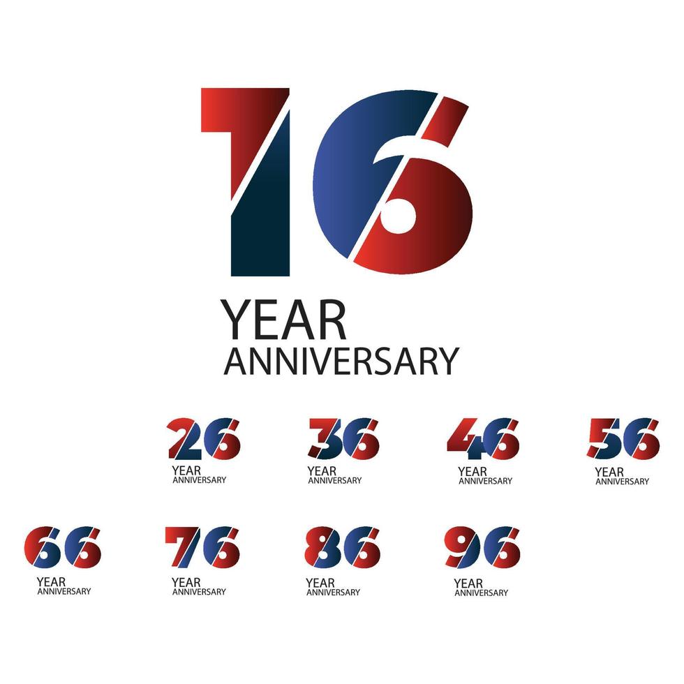 Year Anniversary Set Elegant Vector Template Design Illustration