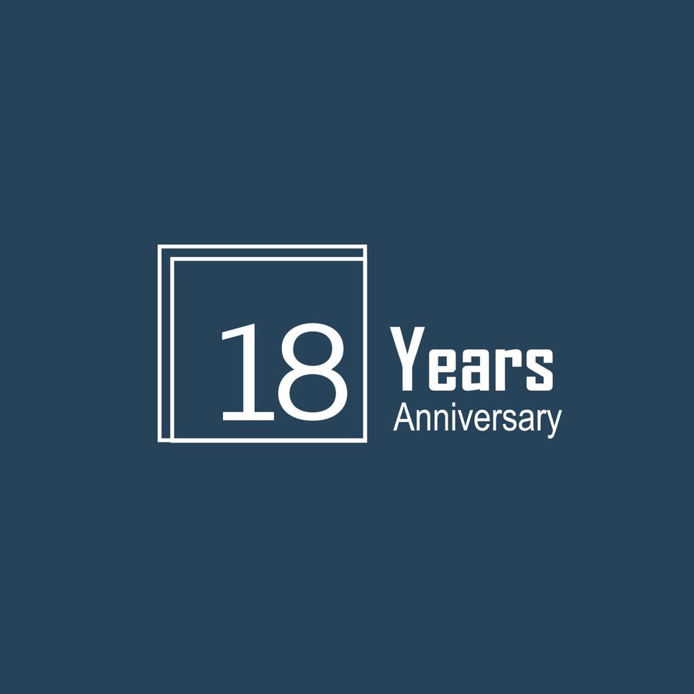 18th anniversary event party. Vector illustration. numbers template for Celebrating.
