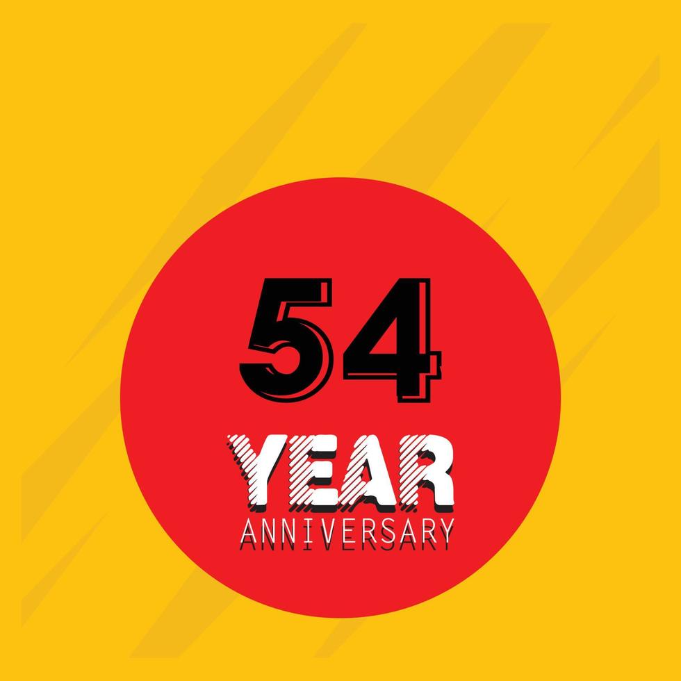 54 th anniversary event party. Vector illustration. numbers template for Celebrating.