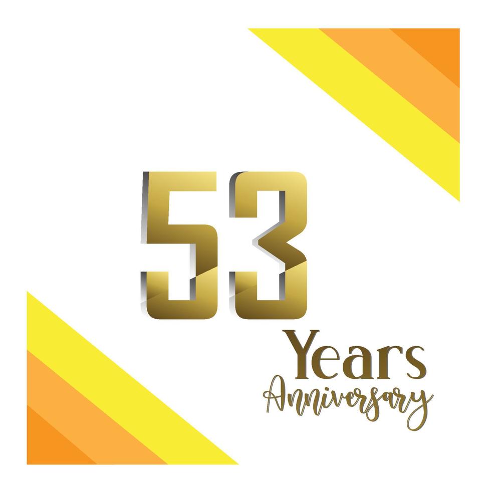 53 th anniversary event party. Vector illustration. numbers template for Celebrating.