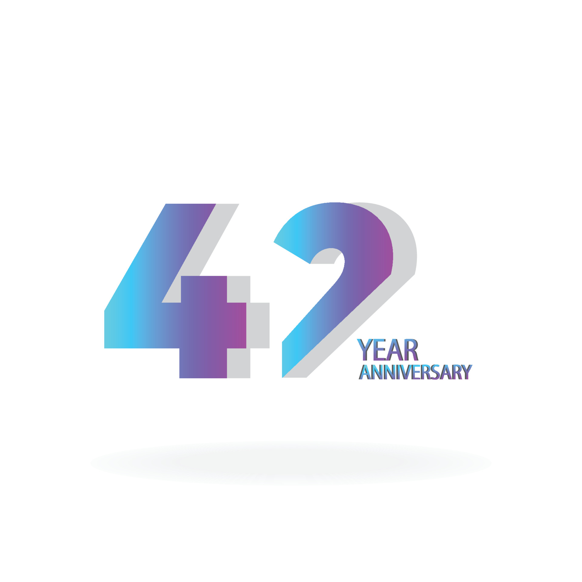 42 th anniversary event party. Vector illustration. numbers template ...