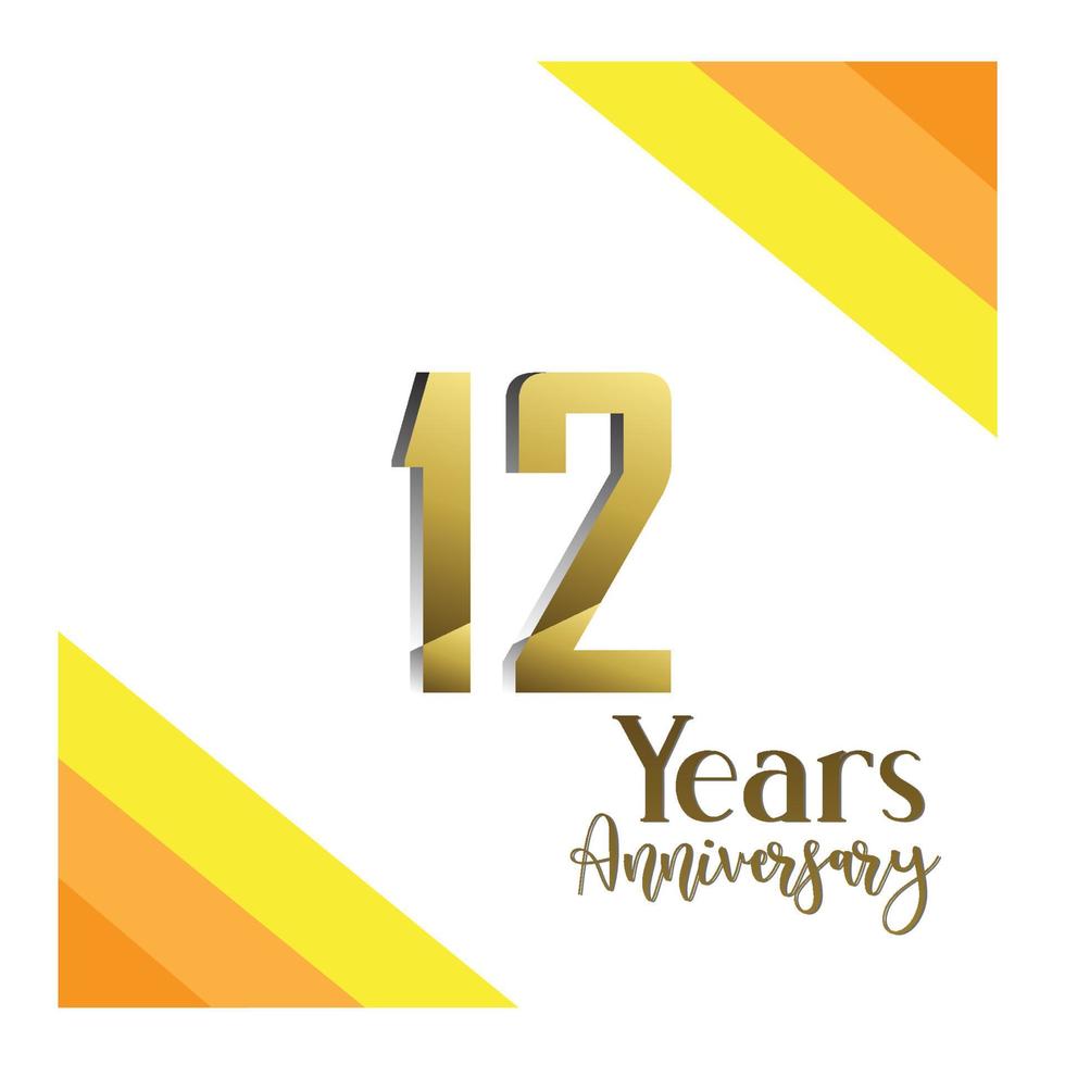 12th anniversary event party. Vector illustration. numbers template for Celebrating.