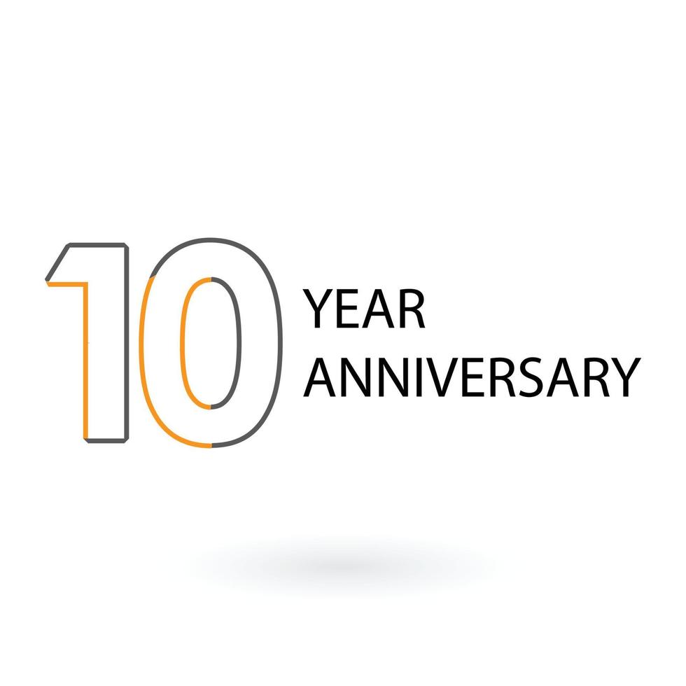 10  Year Anniversary Vector Template Design Illustration
