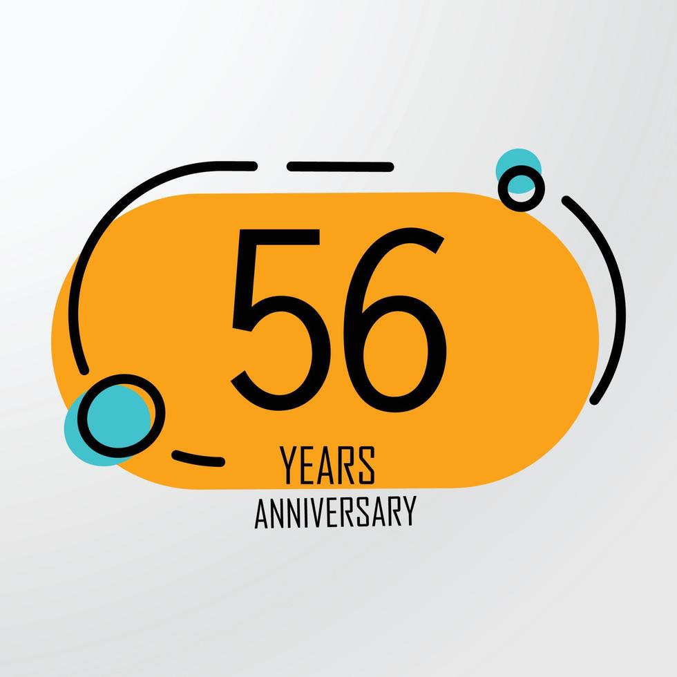 56 th anniversary event party. Vector illustration. numbers template for Celebrating.