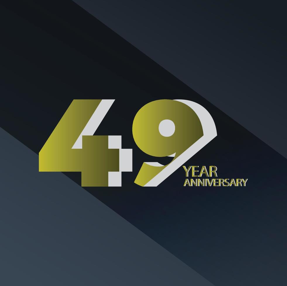 49 th anniversary event party. Vector illustration. numbers template for Celebrating.