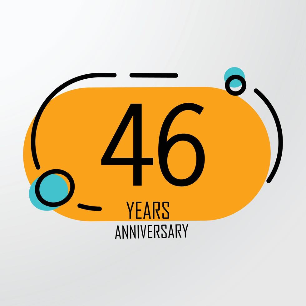 46 th anniversary event party. Vector illustration. numbers template for Celebrating.