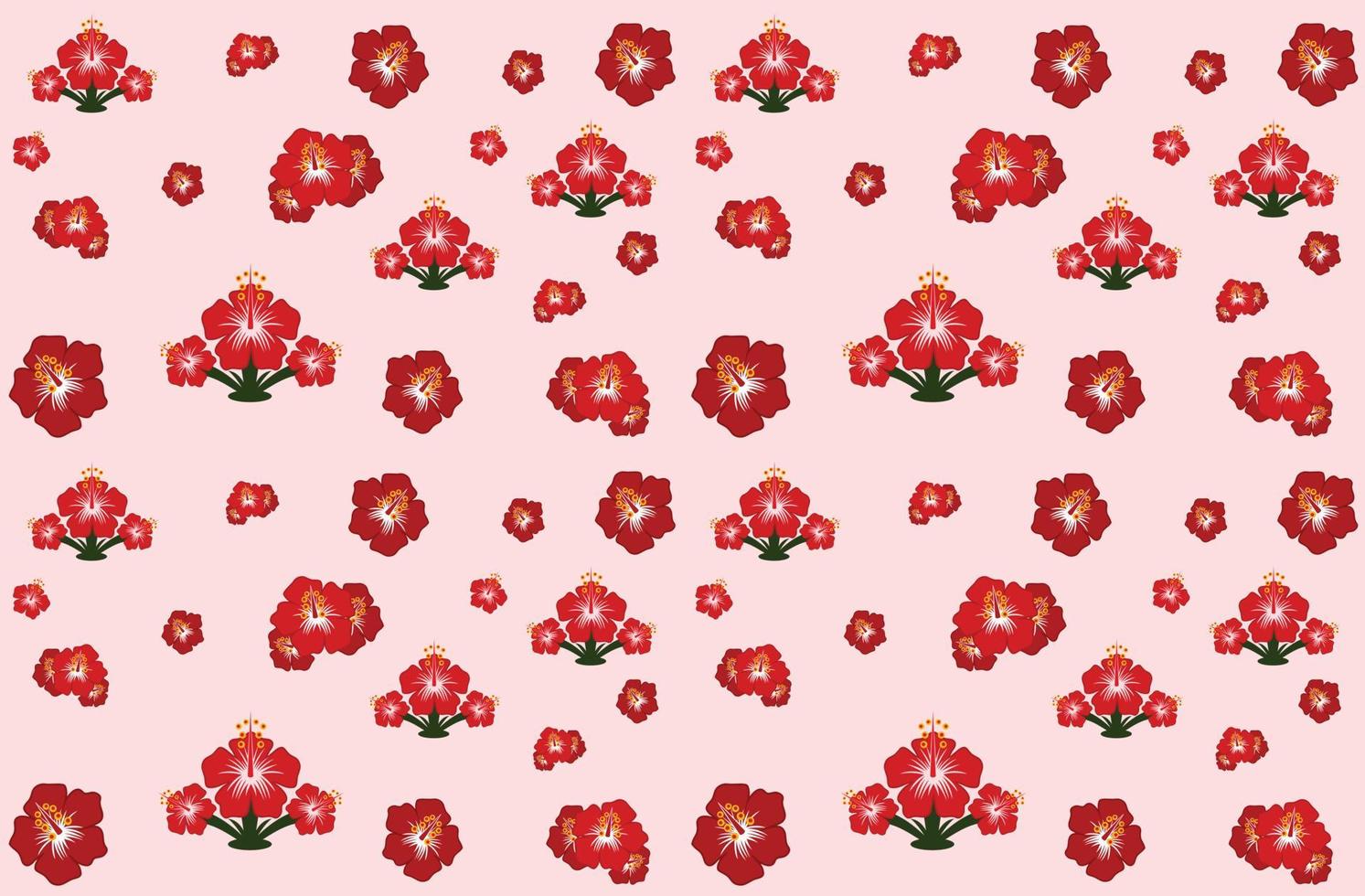 Hibiscus flower illustration seamless pattern design vector eps format
