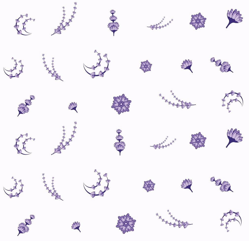 flor de lavanda, ilustración, seamless, patrón, diseño, vector, eps, formato vector