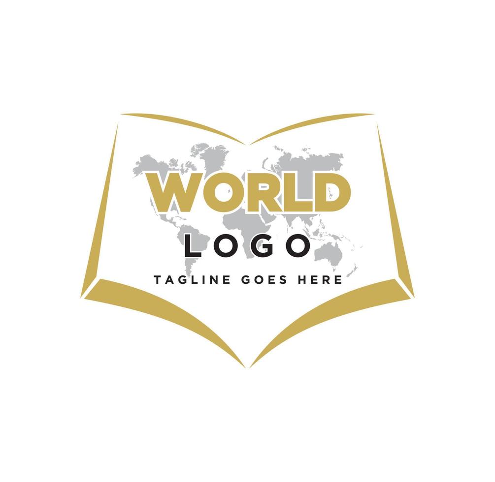 Map book logo design illustration vector