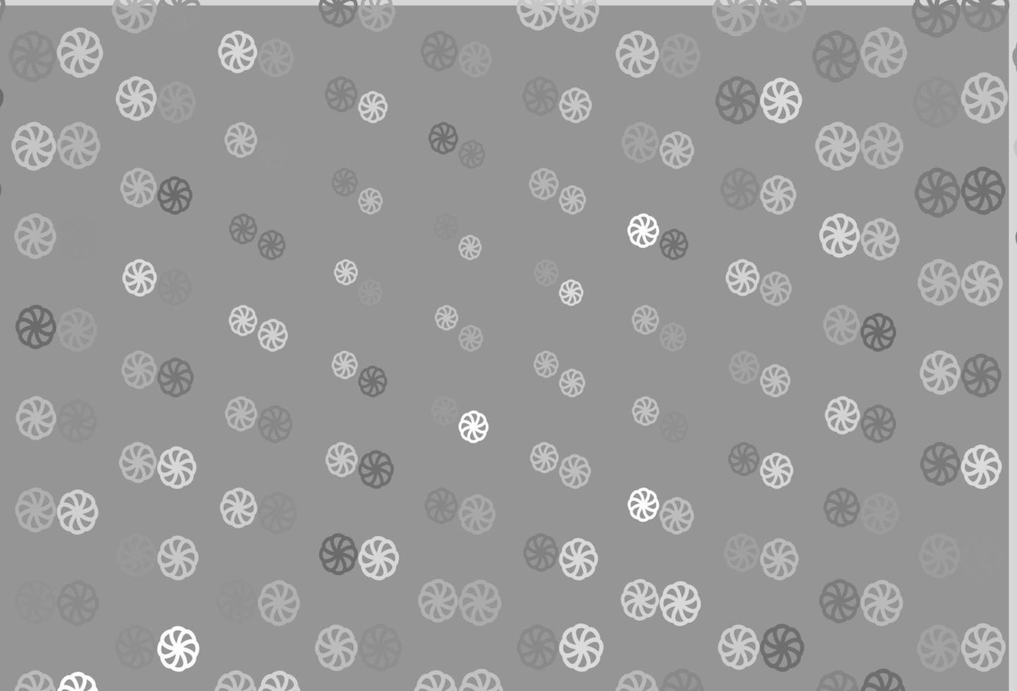 Fondo de vector gris plateado claro con copos de nieve de Navidad.