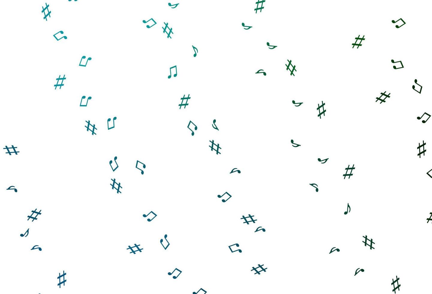 Light Blue, Green vector pattern with music elements.