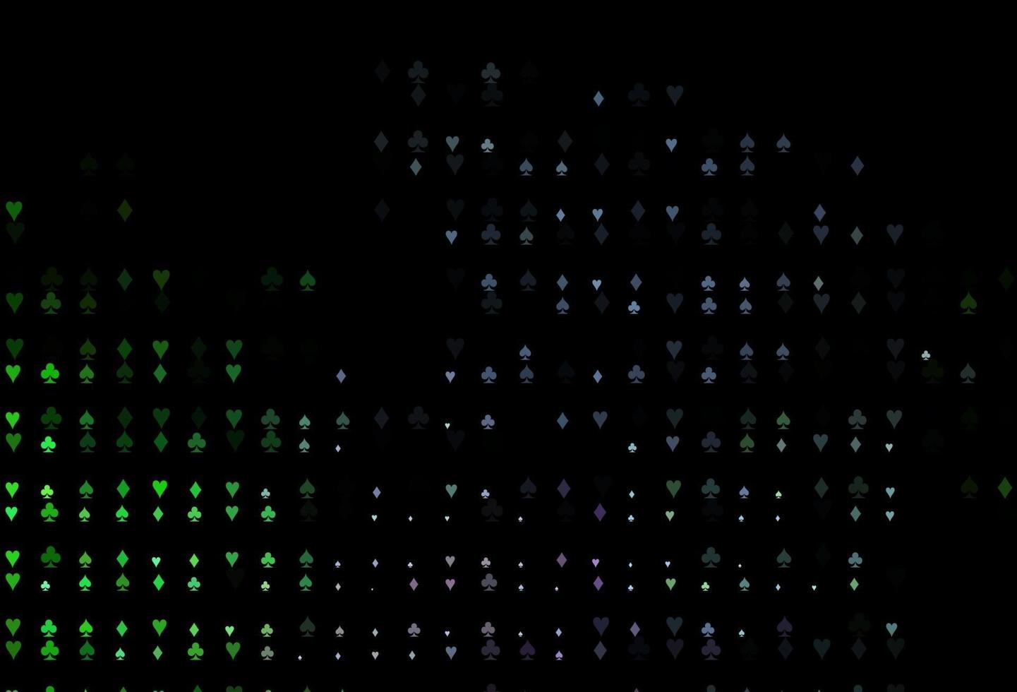 multicolor oscuro, plantilla de vector de arco iris con símbolos de póquer.