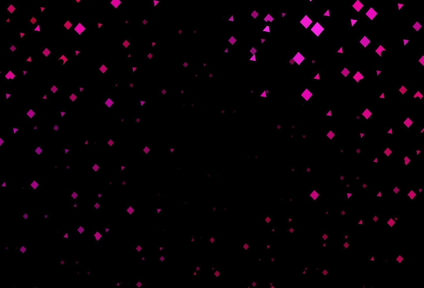 Dark pink vector background with triangles, circles, cubes.