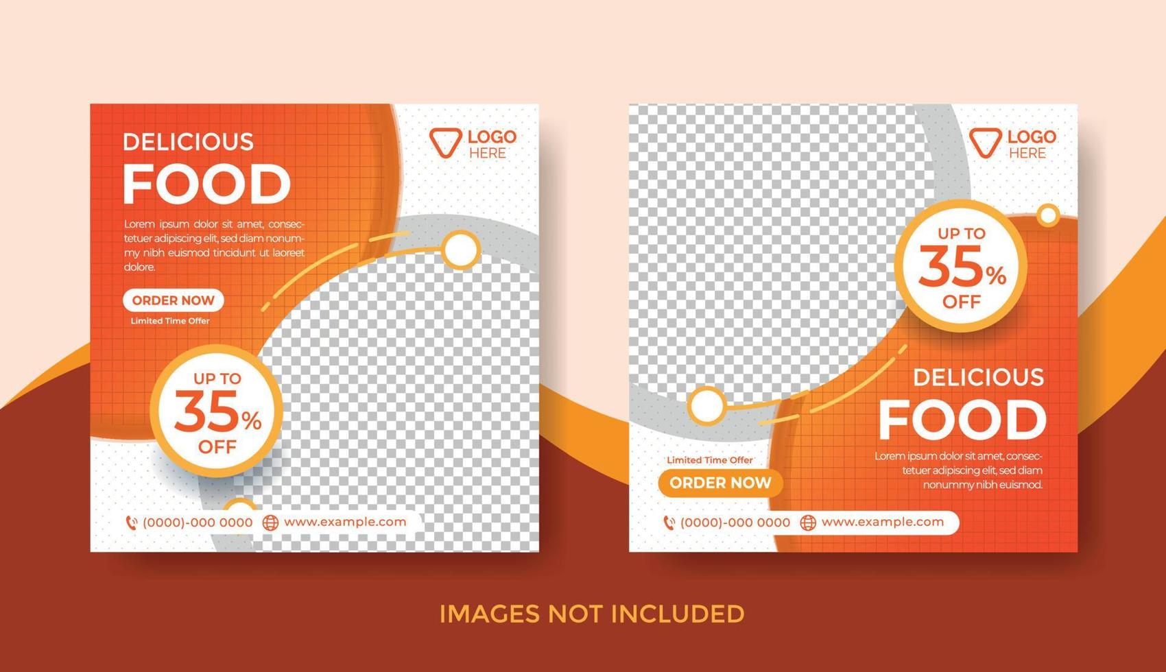 Food Menu Banner Template, Social Media Post Template vector