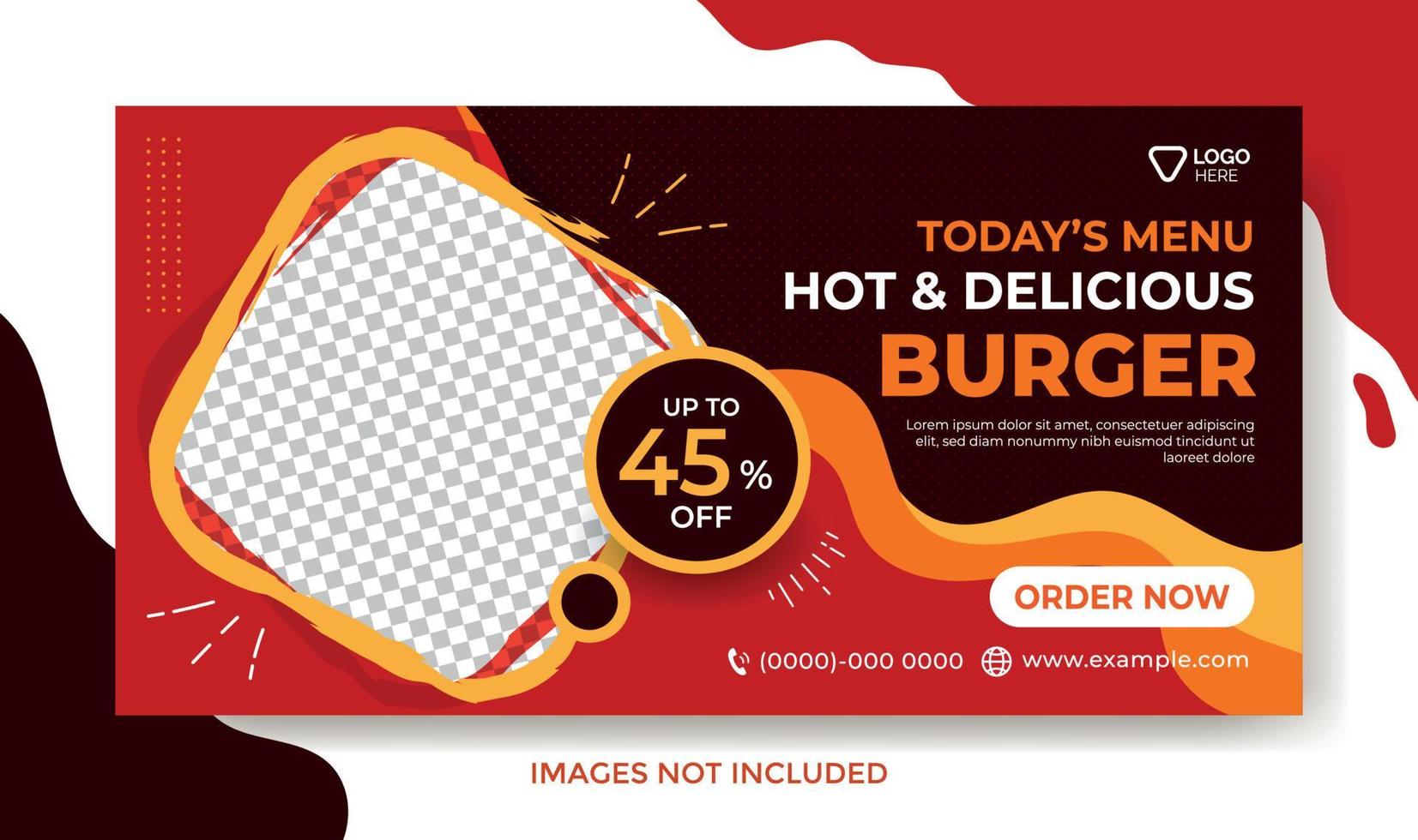 Special Food Menu Banner Template, Social Media Banner Template vector